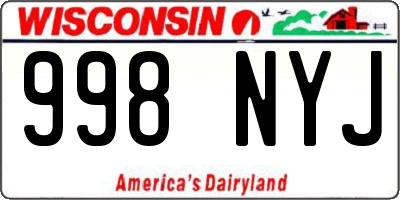 WI license plate 998NYJ