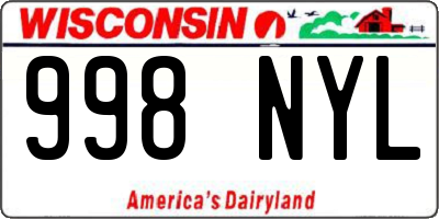 WI license plate 998NYL