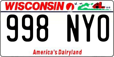 WI license plate 998NYO