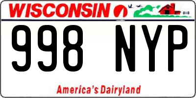WI license plate 998NYP