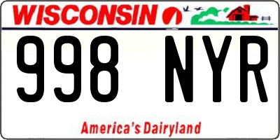 WI license plate 998NYR