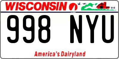 WI license plate 998NYU