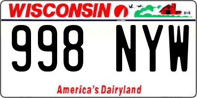 WI license plate 998NYW