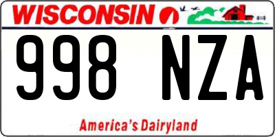 WI license plate 998NZA