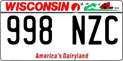 WI license plate 998NZC