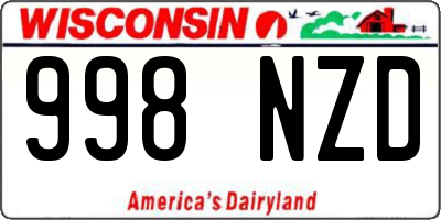 WI license plate 998NZD