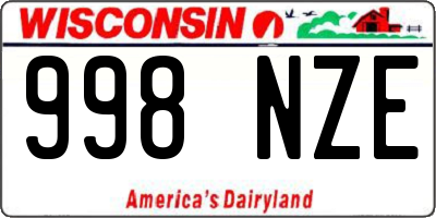 WI license plate 998NZE