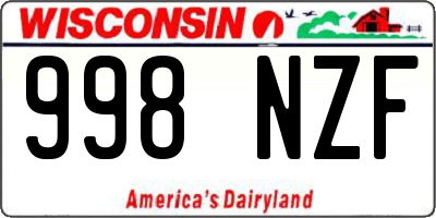 WI license plate 998NZF