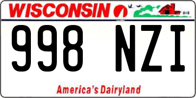 WI license plate 998NZI
