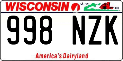WI license plate 998NZK