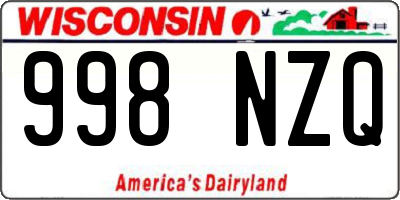 WI license plate 998NZQ