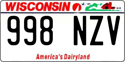 WI license plate 998NZV
