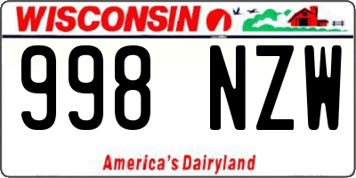 WI license plate 998NZW