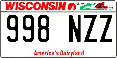 WI license plate 998NZZ