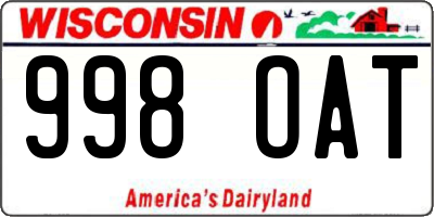 WI license plate 998OAT