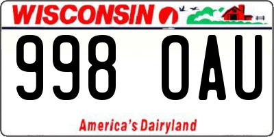 WI license plate 998OAU