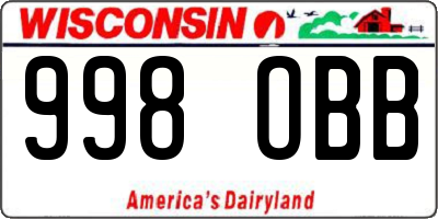 WI license plate 998OBB