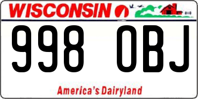 WI license plate 998OBJ