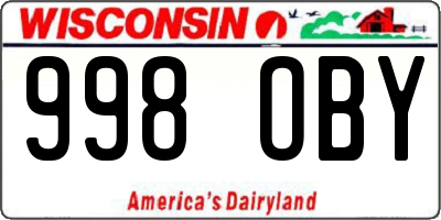 WI license plate 998OBY