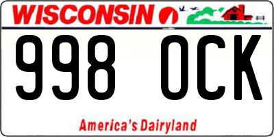 WI license plate 998OCK