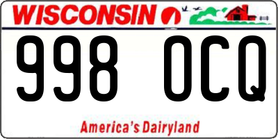 WI license plate 998OCQ