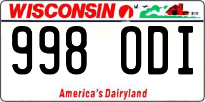 WI license plate 998ODI