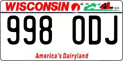 WI license plate 998ODJ