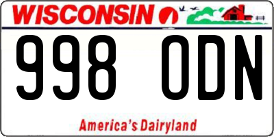 WI license plate 998ODN