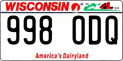 WI license plate 998ODQ