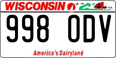 WI license plate 998ODV