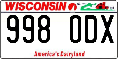 WI license plate 998ODX