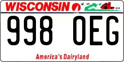 WI license plate 998OEG