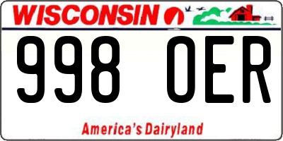 WI license plate 998OER