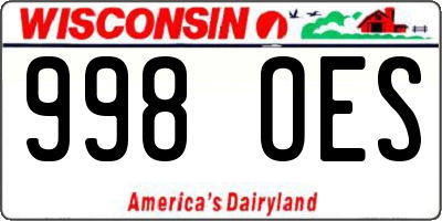 WI license plate 998OES