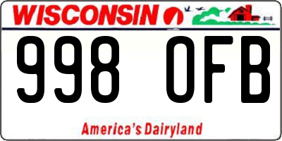 WI license plate 998OFB