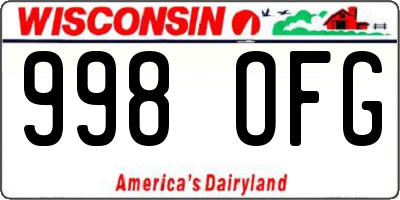 WI license plate 998OFG