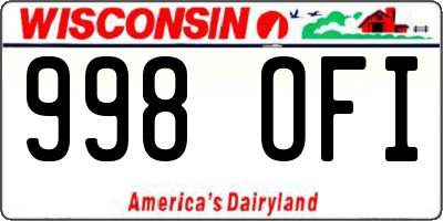 WI license plate 998OFI