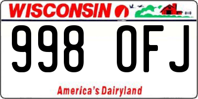 WI license plate 998OFJ
