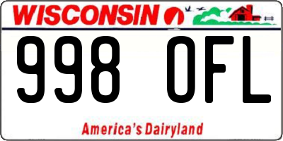 WI license plate 998OFL