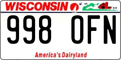 WI license plate 998OFN