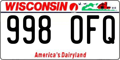 WI license plate 998OFQ