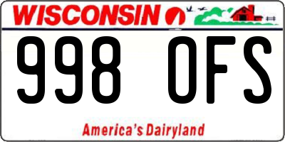 WI license plate 998OFS
