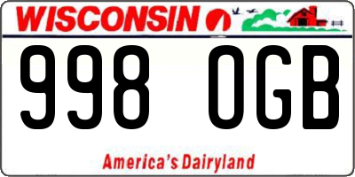 WI license plate 998OGB