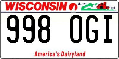 WI license plate 998OGI