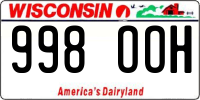 WI license plate 998OOH