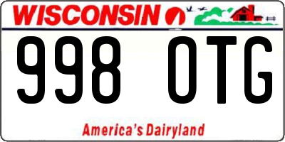 WI license plate 998OTG