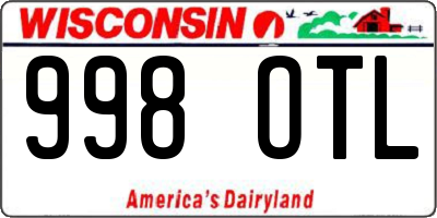 WI license plate 998OTL