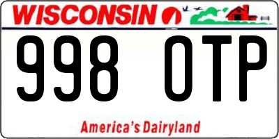 WI license plate 998OTP