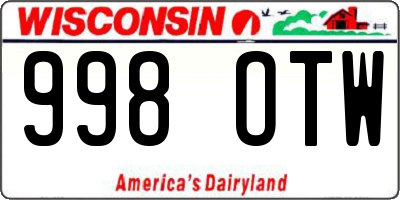 WI license plate 998OTW