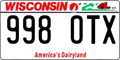 WI license plate 998OTX